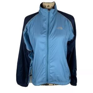 The North Face Jacket Windbreaker Colorblock Size S Blue GUC Full Zip Front